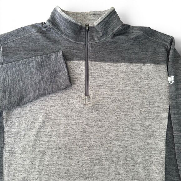 Kuhl Other - Kuhl 1/4 Zip Pullover Men XL Heather Gray Colorblock Mock Neck Outdoor Sweater